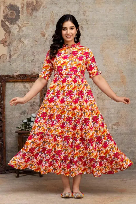 Stylish Rayon Fabric with Vibrant Floral Print - HENAL