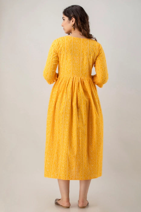 Yellow Chundri Maternity Kurta