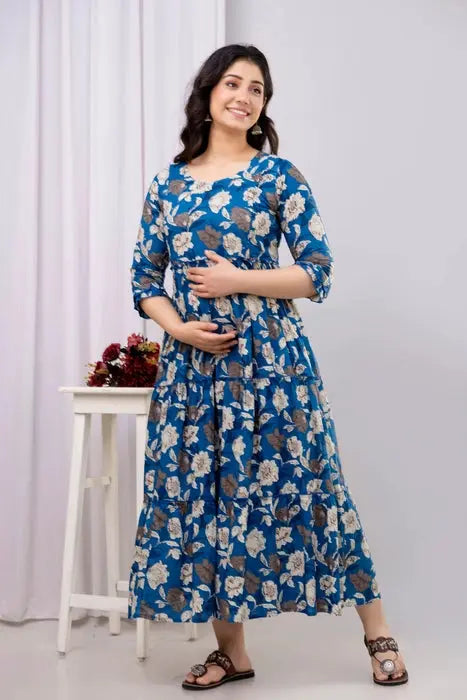 Purple Floral Anarkali Maxi Dress – Stylish & Comfortable Ethnic Wear - HENAL