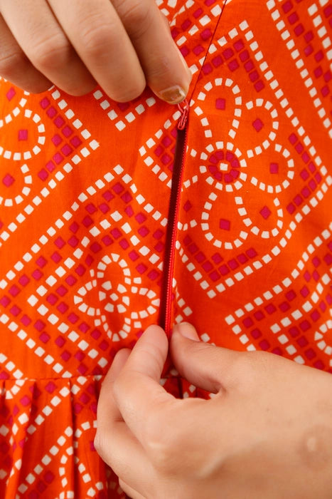Orange Bhandej Maternity