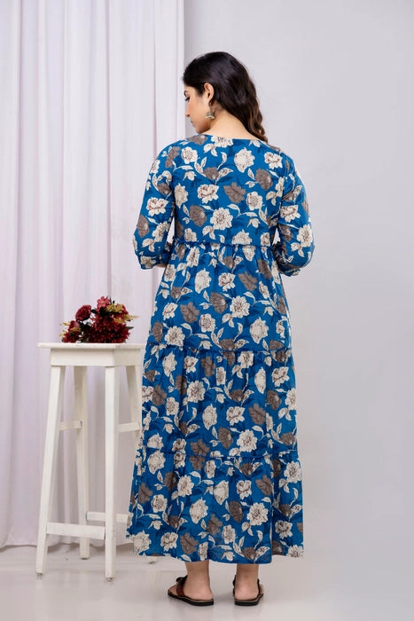 Purple Floral Anarkali Maxi Dress – Stylish & Comfortable Ethnic Wear