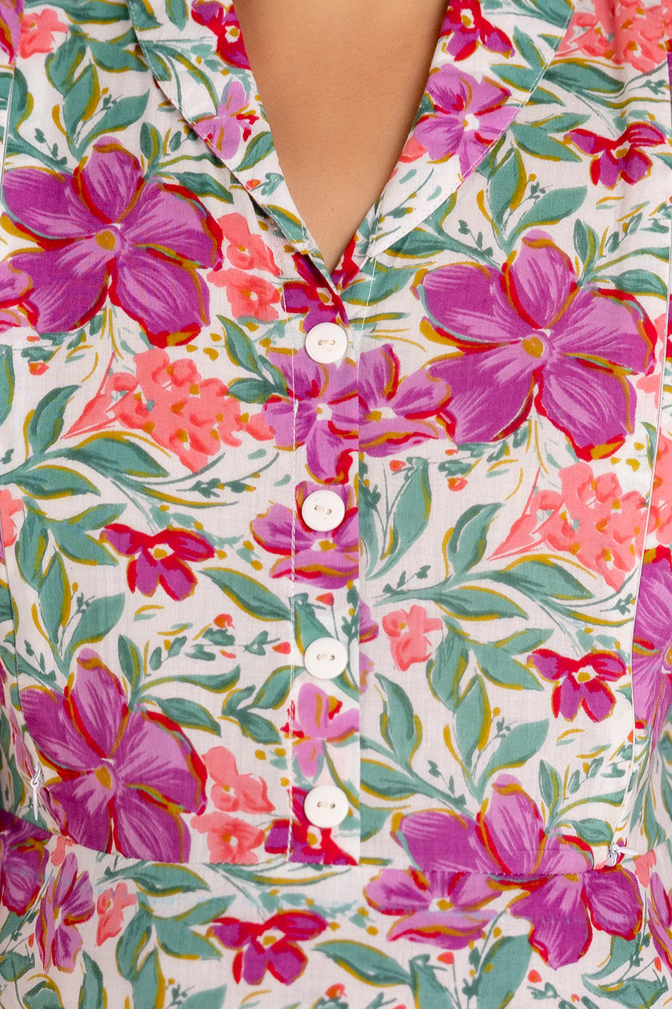 Multicolor Floral Pure Cotton Maternity Dress | Feeding Friendly Comfortable Pregnancy Wear - HENAL