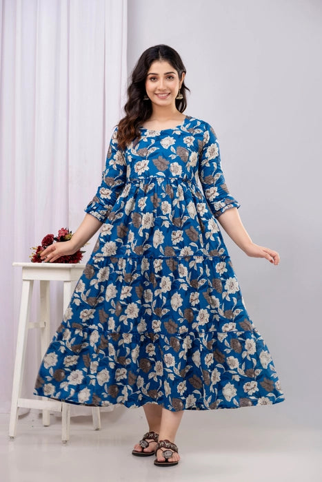Purple Floral Anarkali Maxi Dress – Stylish & Comfortable Ethnic Wear
