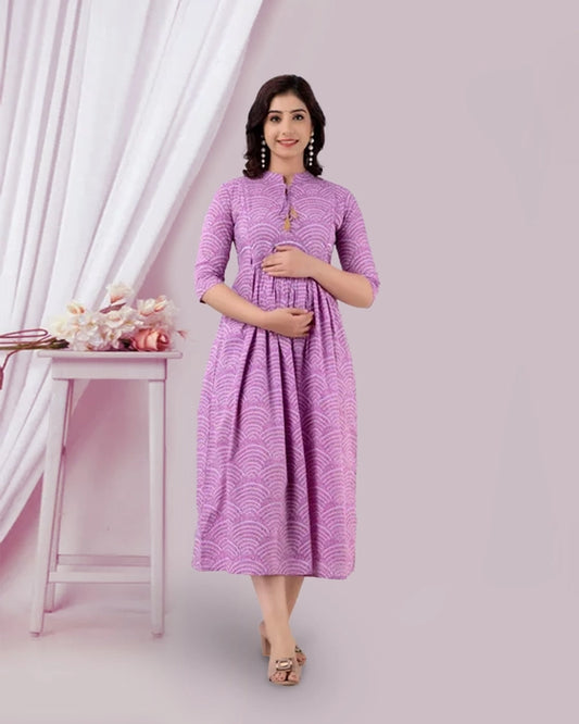 Purple Wifi Maternity Kurta