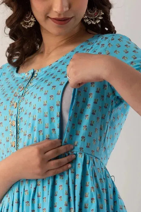 Sky Butti Maternity Kurta - HENAL