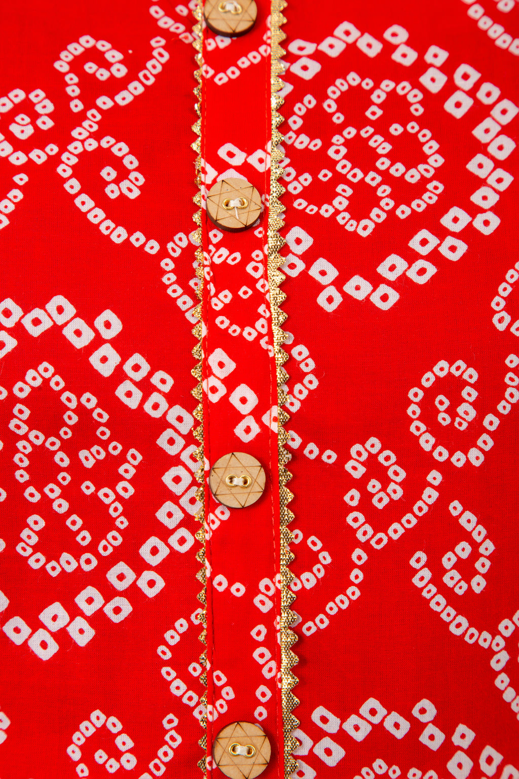 Red Bandhani-Print Maternity Midi Dress