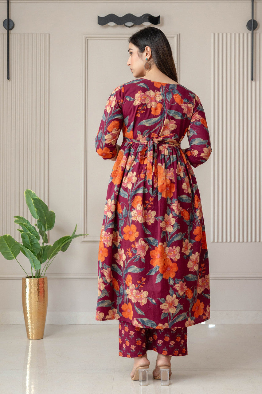 HENAL H441 Wine kurta palazzo set — product photo 2