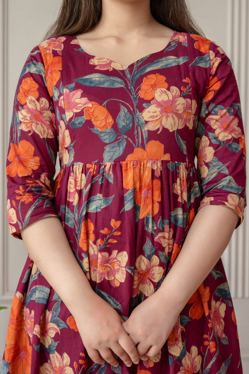 HENAL H441 Wine kurta palazzo set — product photo 4