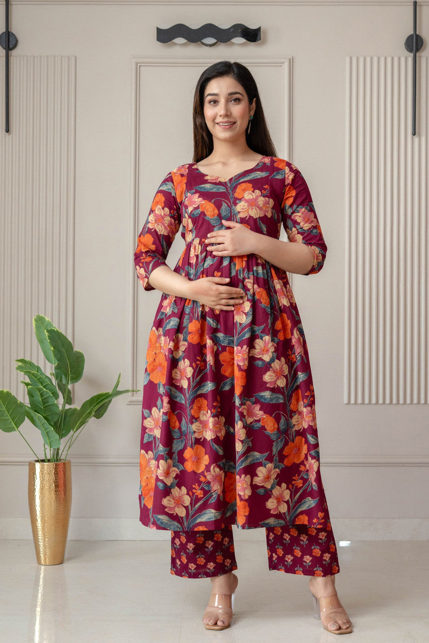 HENAL H441 Wine kurta palazzo set — product photo 6