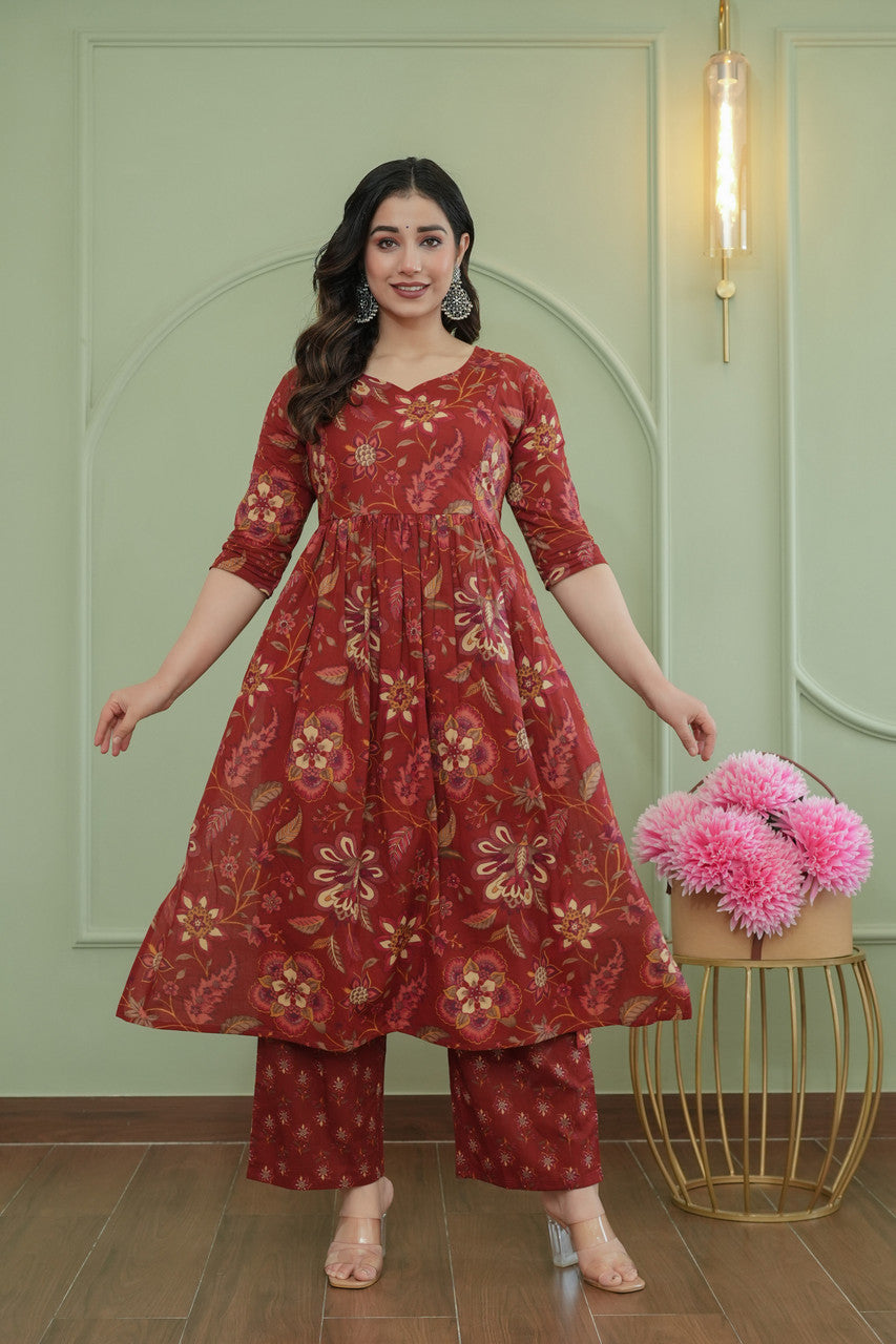 HENAL H444 Rust kurta palazzo set — photo 6
