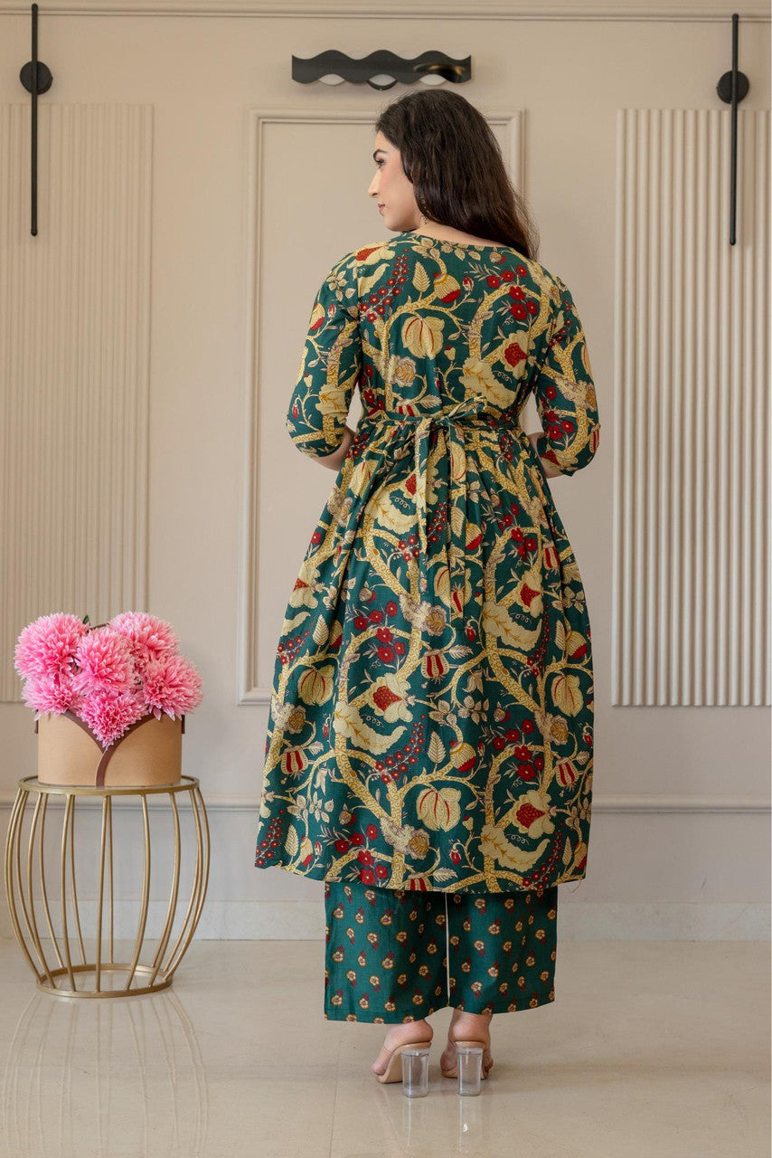HENAL H448 Green kurta pant set — photo 2