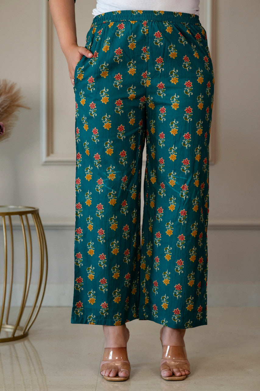 HENAL H454 Green floral kurta pant set — photo 6