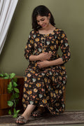 Black Fit & Flare Midi Maternity Dress — product image 1