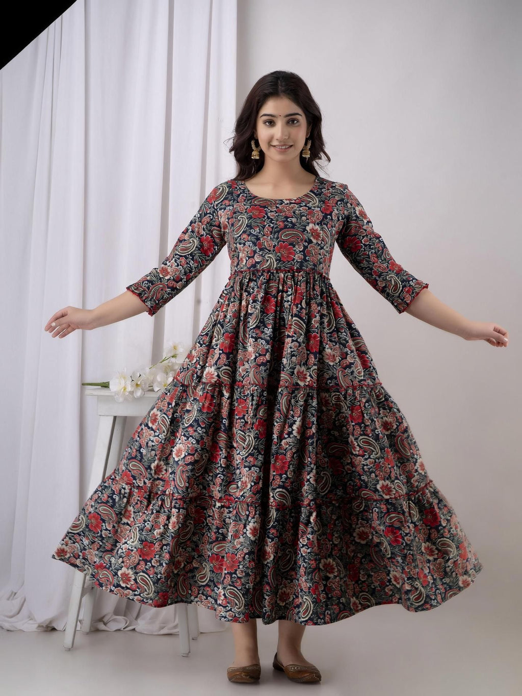 Multicolor Printed Flared Maternity Kurta — product image 1