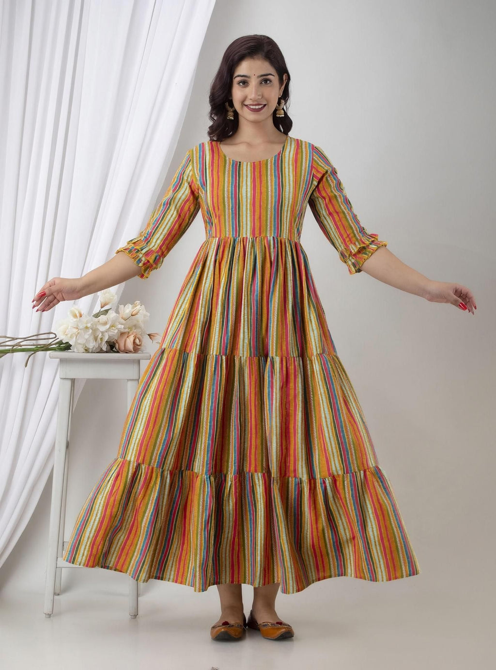 Printed Maternity Feeding Dress — product image 1