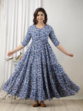 Blue Printed Maternity Kurta & Gown — product image 1