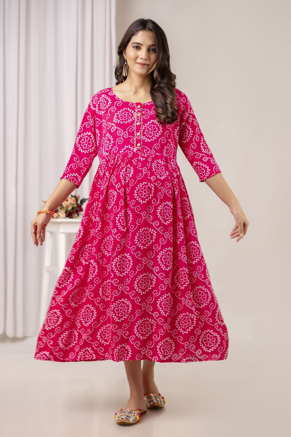 Cotton Flared Kurti with Nursing Zips — product image 1