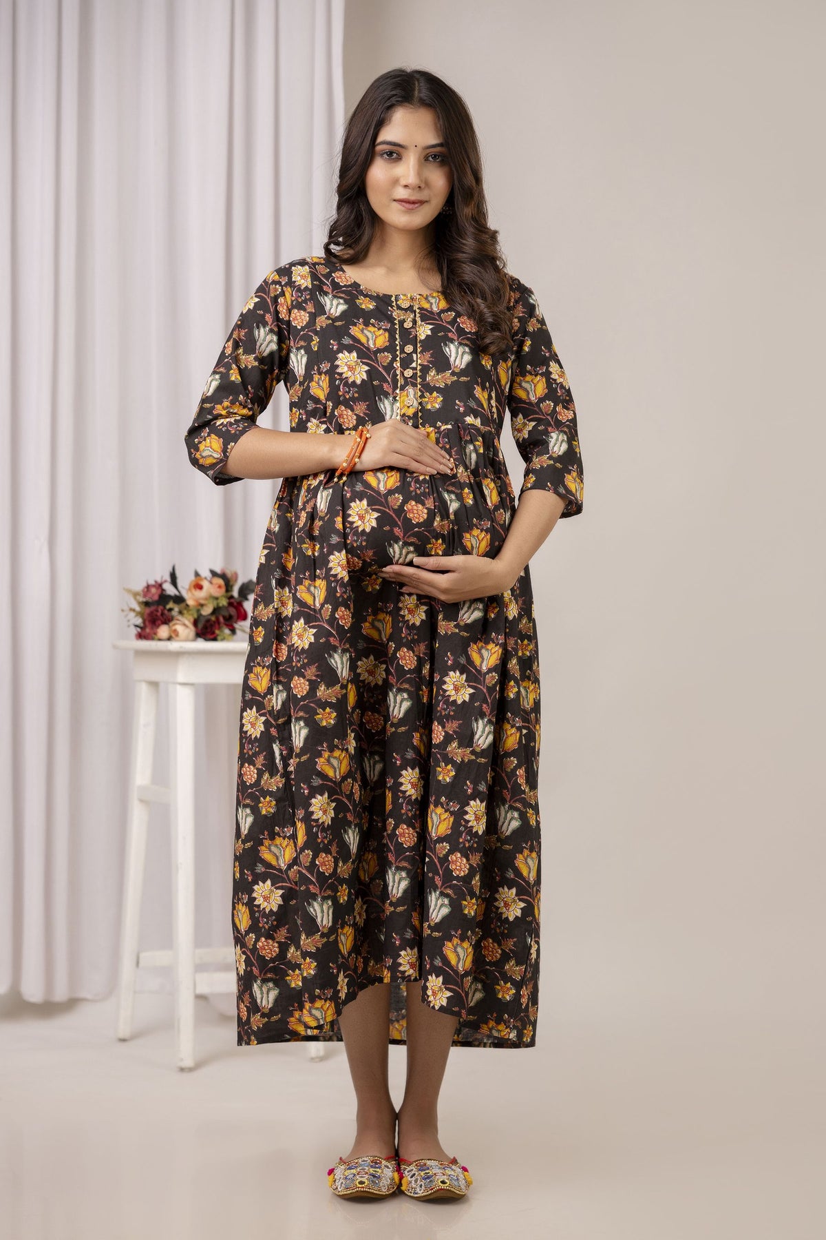 Black Cotton Nursing Kurti — product image 1
