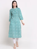 Light Green Leheriya Straight Kurta — product image 1