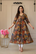Multicolor Fit & Flare Midi Maternity Dress — product image 1