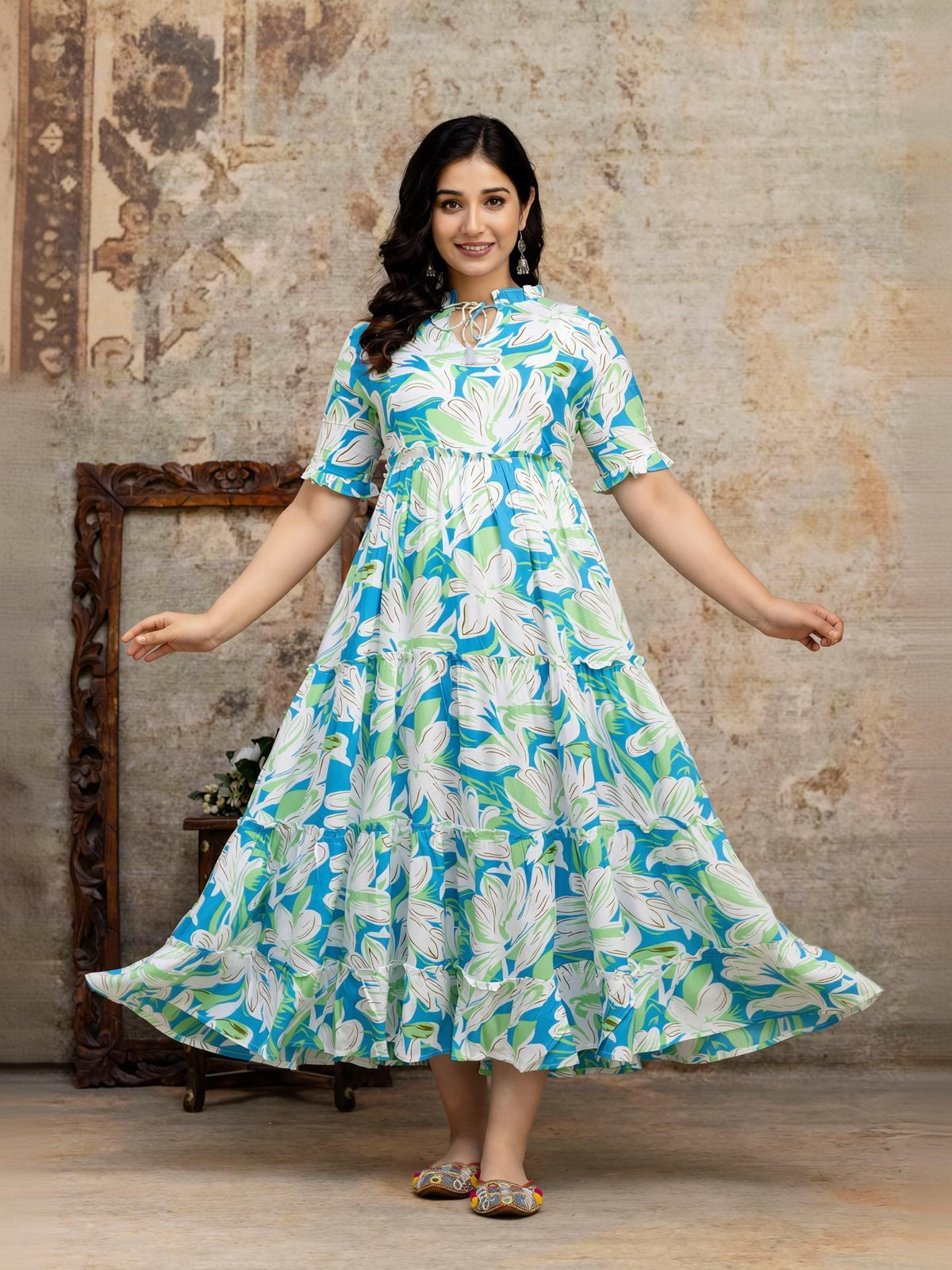 Henal Anarkali Gown (White)
