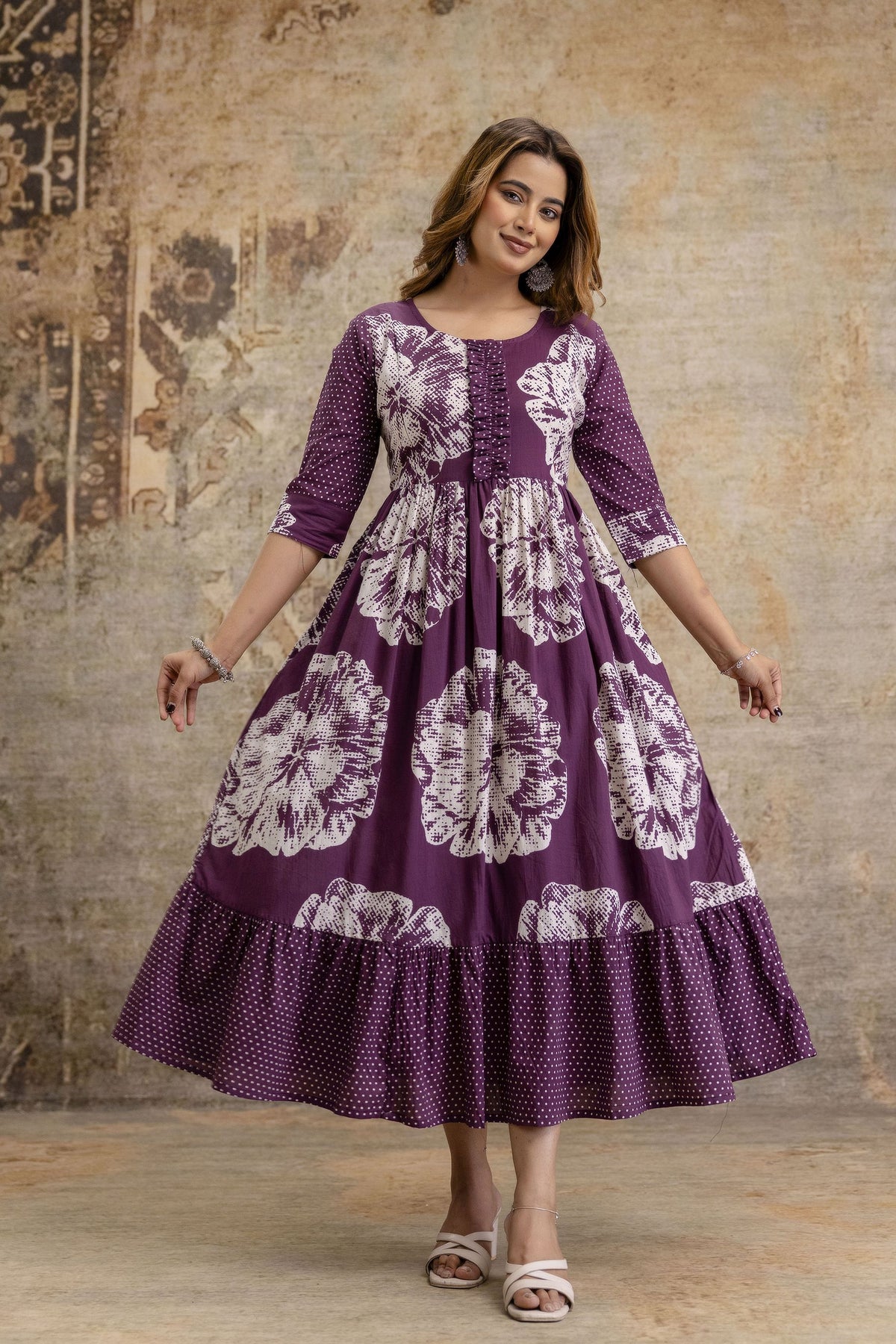 Floral & Polka-Dot Nursing Dress — product image 1
